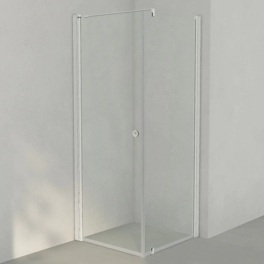 INR Iconic Nordic Rooms Dusjhjørne Linc 13 Original Hvit Matt / 80x80cm Klart Glass