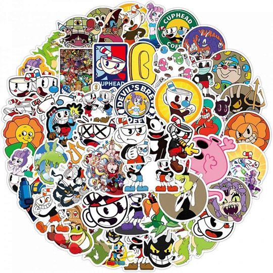 50x klistermærker - Cuphead