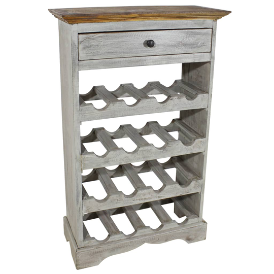 vidaXL vinreol i massivt genanvendt træ 55 x 23 x 85 cm