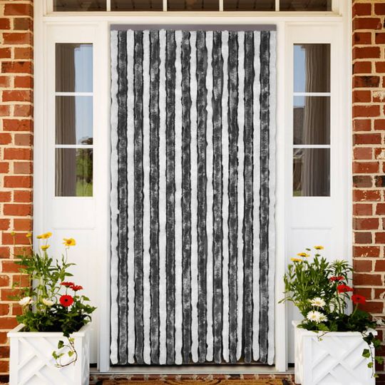vidaXL insektgardin grå og hvid 100x220 cm chenille
