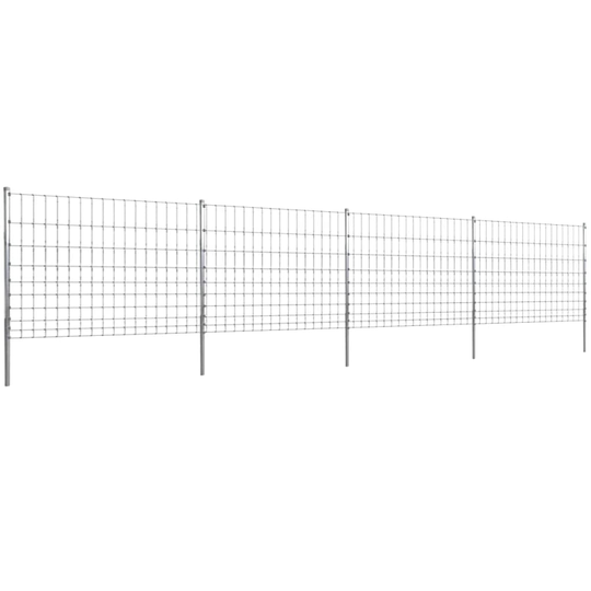 vidaXL vildthegn med stolper zinkbelagt jern 50 m 120/10/15