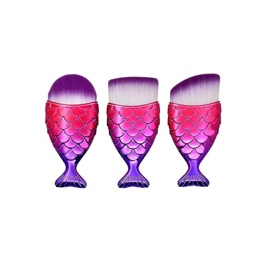 3x Makeupbørster, Mermaid - Lilla, lyserød