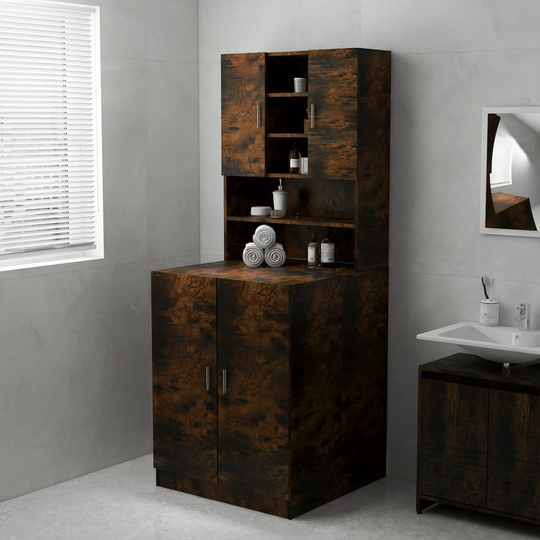 vidaXL vaskemaskineskab 71x71,5x91,5 cm røget egetræsfarve
