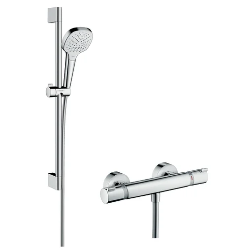 Hansgrohe Croma Select E Vario dusjpakke /m Ecostat Comfort termostat og dusjstang 65 cm, hvit/krom