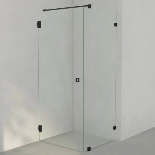 INR Iconic Nordic Rooms Dusjhjørne ARC 13 Original Svart Matt / 90x80cm Klart Glass