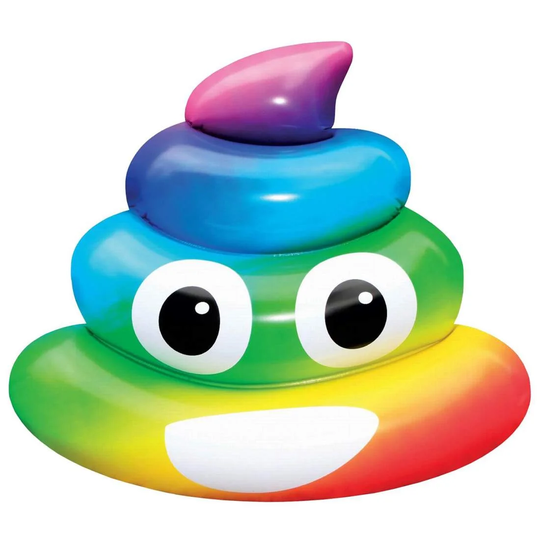 Pool Float, Poop Emoji - Regnbue - 107 x 121 x 26 cm