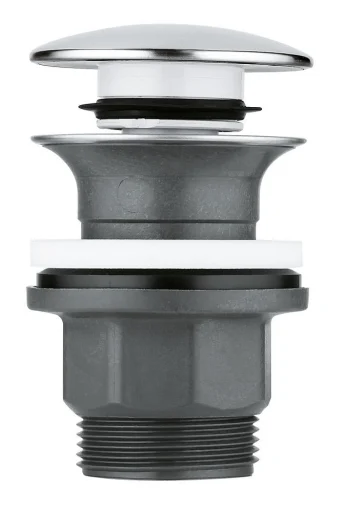 Grohe push-open bunnventil 1 1/4" med overløp, krom