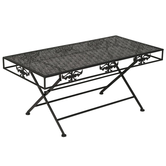 vidaXL foldbart sofabord i vintagestil metal 100 x 50 x 45 cm sort