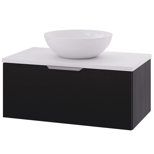 Linn Bad Selma Glatt Eikefiner D45cm Servantskap Svart eik / 80cm Senter