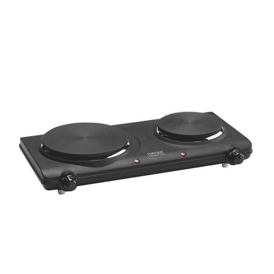Dobbelt Kogeplade, 2250 W - Sort