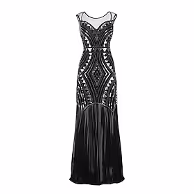 Den store Gatsby Charleston Retro / vintage De livlige 20-årene 1920-tallet Cocktail Kjole Vintage kjole Flapper kjole Cocktailkjole Ballkjole Halloween Kostum