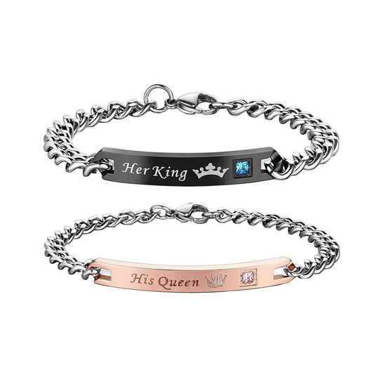 Kærligheds armbånd - Par smykker - Her King / His Queen