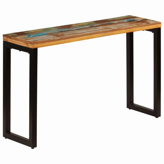 vidaXL konsolbord 120x35x76 cm massivt genbrugstræ og stål