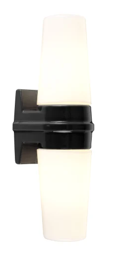 Vegglampe Bernadotte, dobbel, E14, sort, IP20