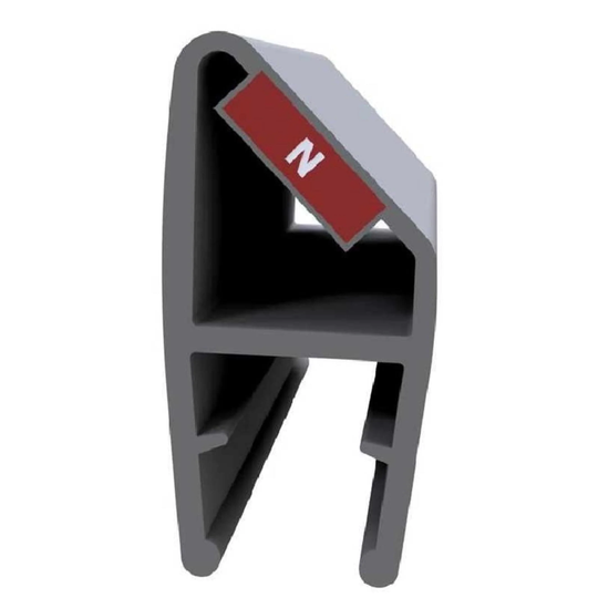 Vikingbad Magnetprofil Liam Fast Glassfelt PVC H191,7cm 90° Hjørnemontering Klar