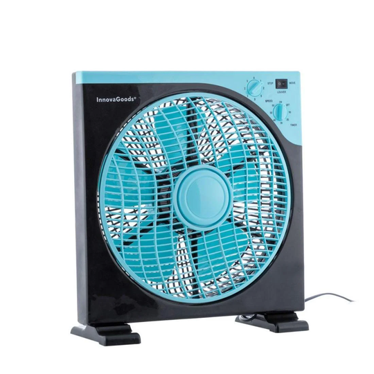 Gulvventilator, 50W - Sort / Blå