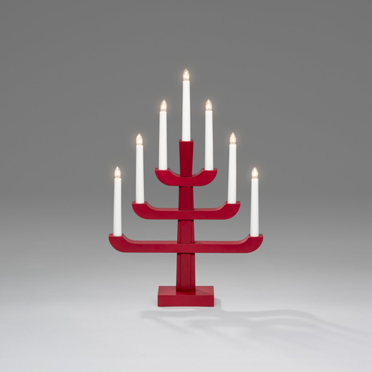 Electric candlestick 7L wood 50cm (RØD)