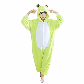 Voksne Kigurumi-pysjamas Frosk Dyremønster Lapper Onesie-pysjamas Polar Fleece Cosplay Til Damer og Herrer Jul Pysjamas med dyremotiv Tegnefilm Festival / høyt