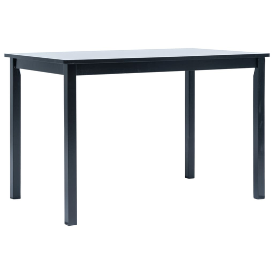 vidaXL spisebord 114 x 71 x 75 cm massivt gummitræ sort