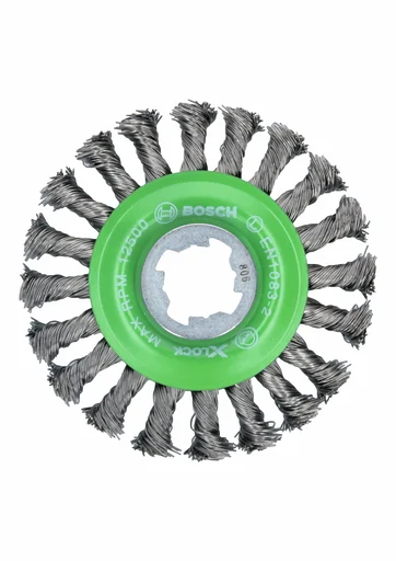 Bosch X-LOCK skive stålbørste, flettet, 0,5 x 115 mm, rustfritt stål