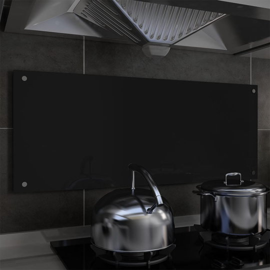 vidaXL stænkplade 100x40 cm hærdet glas sort
