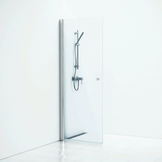 Svedbergs Skoga Dusjdør Rett Matt Aluminium / 62cm Klart Glass