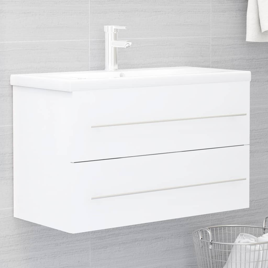 vidaXL vaskeskab 80x38,5x48 cm spånplade hvid