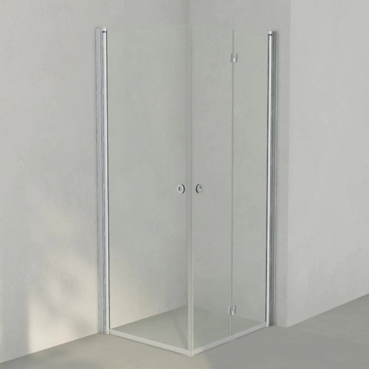 INR Iconic Nordic Rooms Dusjhjørne Linc 66 Flex Original Matt Aluminium / 80x90cm Høyre Hengslet