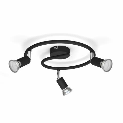 Limbali plate/spiral black 3x50W 230V