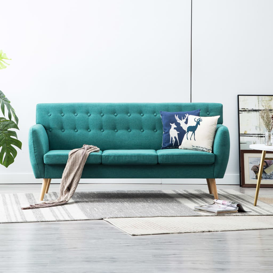 vidaXL 3-personers sofa stofbeklædning 172 x 70 x 82 cm grøn