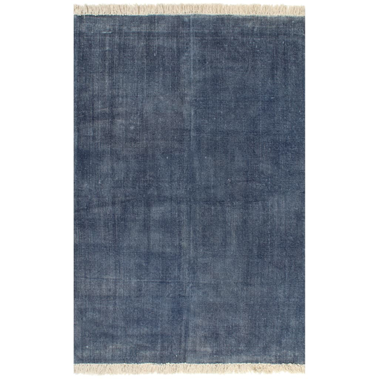vidaXL kilim-tæppe bomuld 200 x 290 cm blå