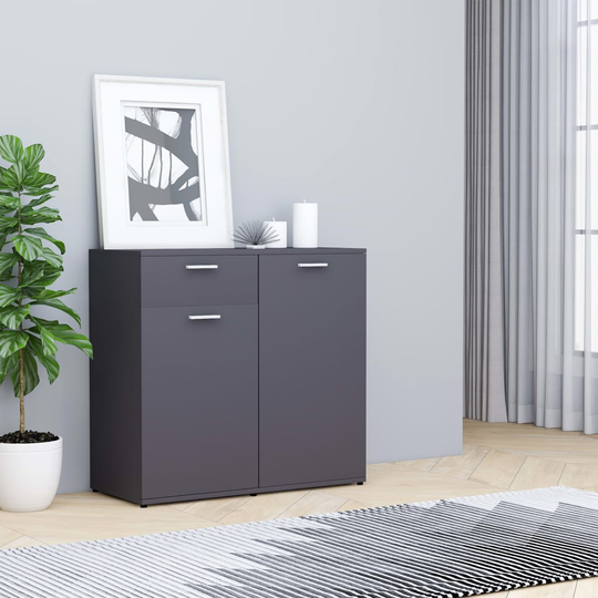 vidaXL skænk 80x36x75 cm konstrueret træ grå