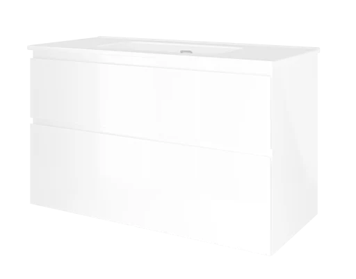 Sanibell Proline møbelpakke 100x46 cm m/s skuffer, hvit høyglans