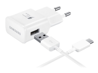 Samsung Travel Adapter EP-TA20 - Strømforsyningsadapter (USB) - på kabel: USB-C - hvid - for Galaxy A3 (2017), A5 (2017), A7 (2017), Note7, S8