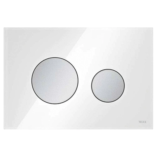 Tece Teceloop Betjeningsplate Glass Hvit / Matt Krom
