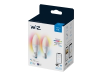 WiZ Colors - LED-lyspære - form: C37 - matteret finish - E14 - 4.9 W (tilsvarende 40 W) - klasse F - multicolor/daylight to warm white light - 2200-6500 K (pakke med 2)