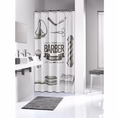 Sealskin Barber Dusjforheng Svart Dekor