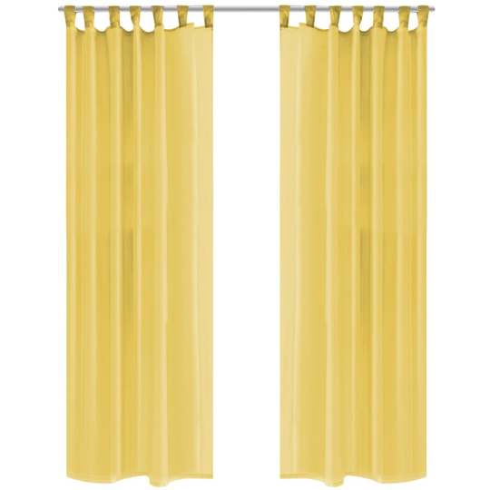 vidaXL voile-gardiner 2 stk. 140x245 cm gul