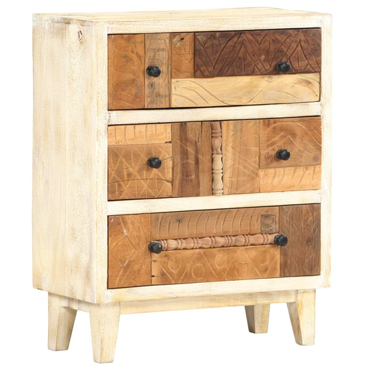 vidaXL sideskab 60x30x75 cm massivt genbrugstræ