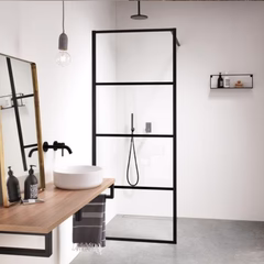 Sealskin Soho Dusjvegg A3 Walk-in H210cm Svart Matt / 120cm Klart Glass