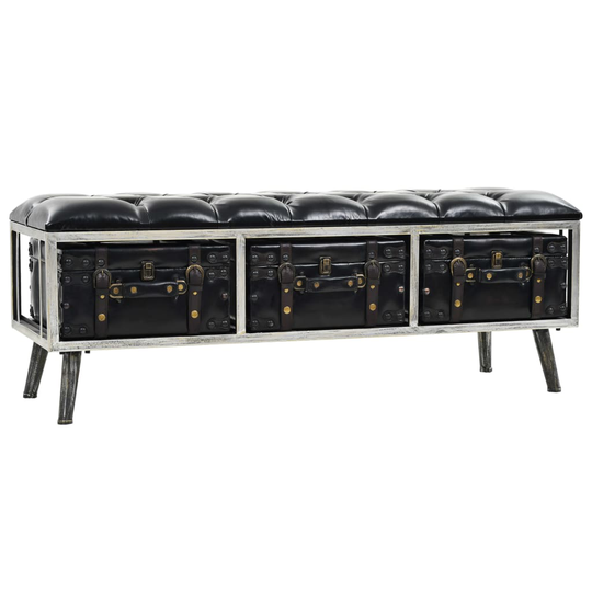 vidaXL opbevaringsbænk MDF og kunstlæder 120 x 41 x 46,5 cm