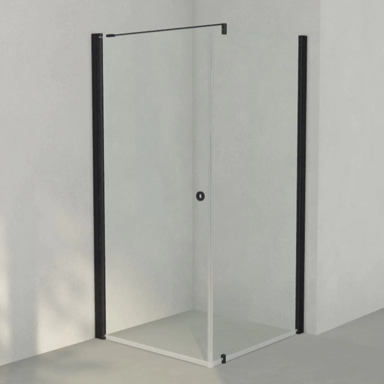 INR Iconic Nordic Rooms Dusjhjørne Linc 13 Original Svart Matt / 100x100cm Klart Glass