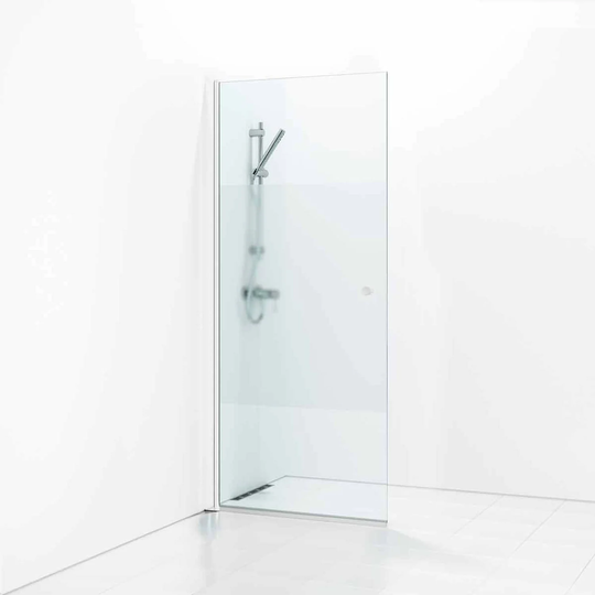 Svedbergs Skoga Dusjdør Rett Hvit Matt / 77cm Halvfrostet Glass