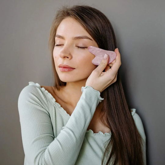 Gua Sha-Sten til Ansigtsmassage - Lyserød