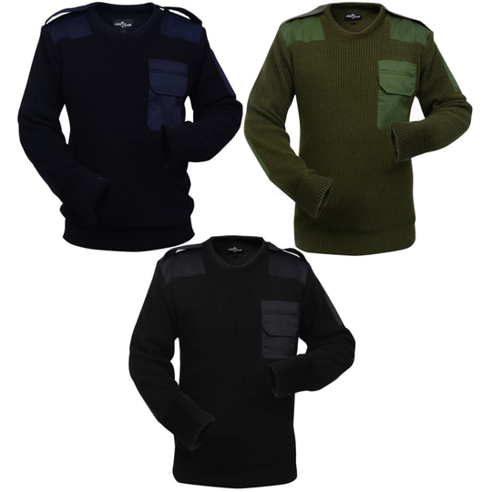 vidaXL Pullovers til mænd 3 stk Navyblå/Militærgrøn/Sort størrelse L