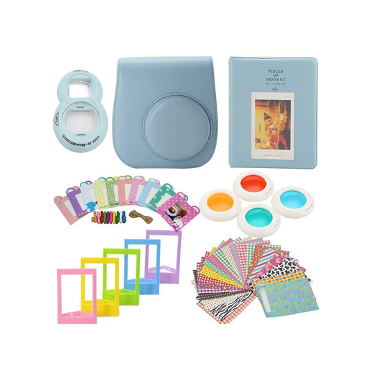 Tilbehørssæt for Fujifilm Instax Mini 8 / 9 - Lyseblå