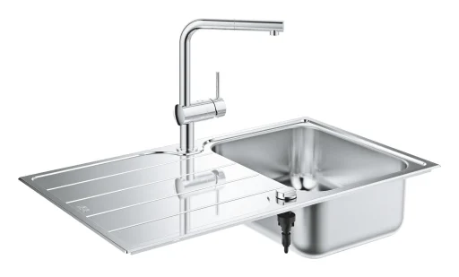 Grohe K500 kjøkkenvask 86x50 cm med kjøkkenarmatur, krom