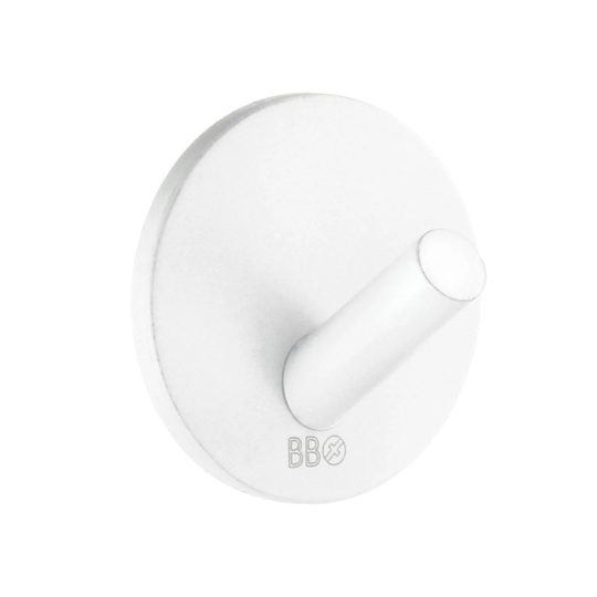 Beslagsboden Enkel Krok 1080/4 - Selvklebende Hvit