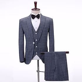 Den store Gatsby Gangster 1920-tallet Slim passform 三件套 Peak Lapel Herre Kostume Årgang Cosplay Bryllup Fest Skoleball Langermet Frakk Jul