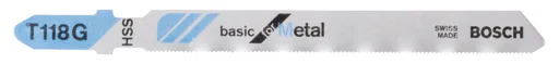 Bosch stikksagblad T 118 G, for metall, 92 mm, 5 stk.